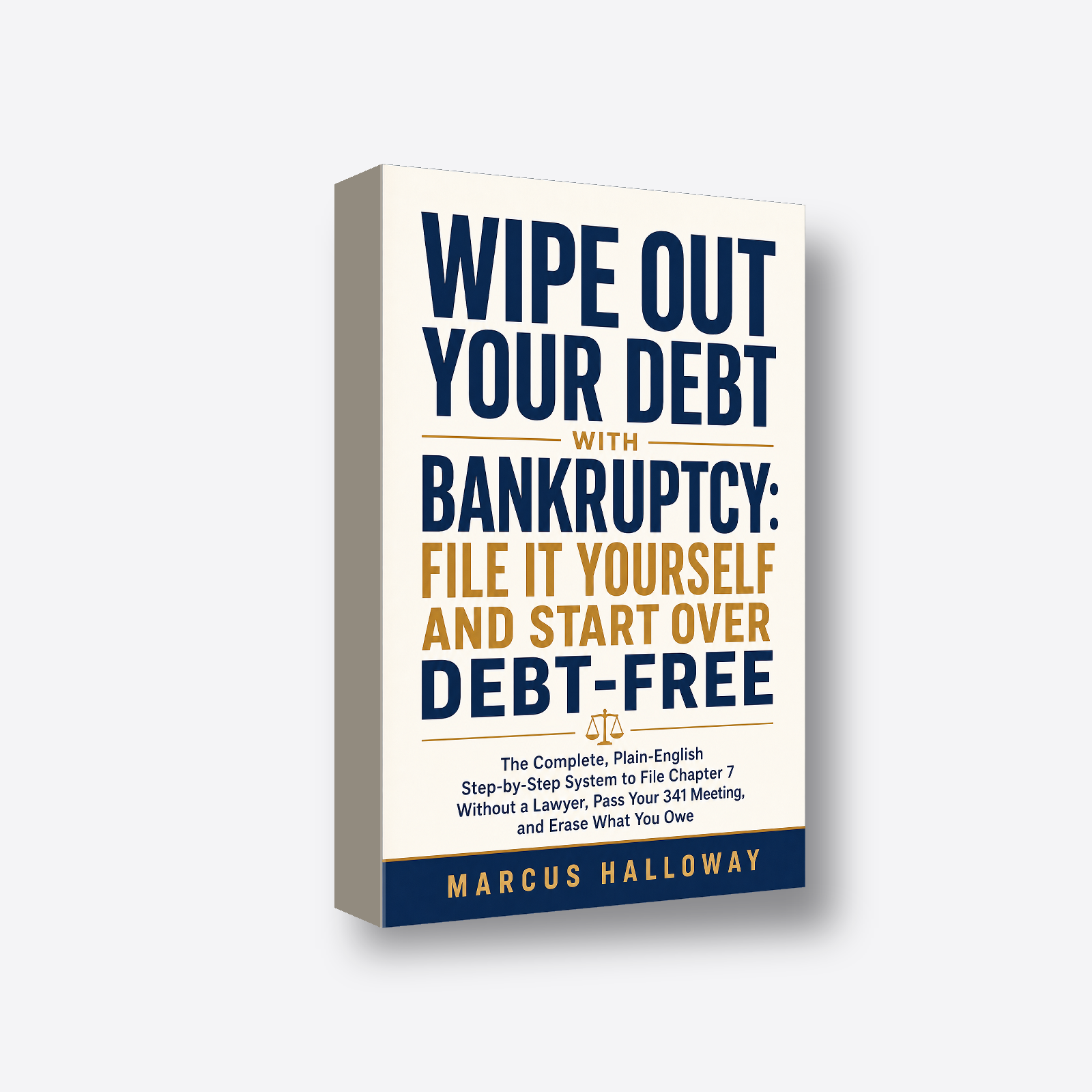 Wipe Out Your Debt with Bankruptcy: File It Yourself and Start Over Debt-Free 3D book render