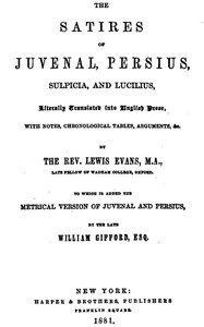 The Satires of Juvenal, Persius, Sulpicia, and Lucilius cover